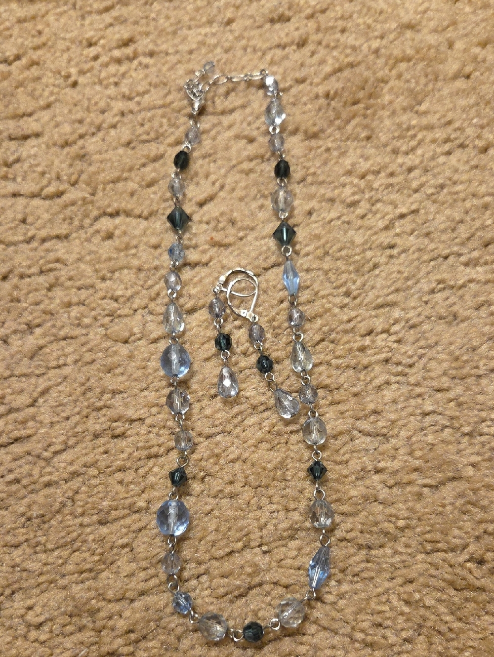 LOFT Crystal Bead Necklace - Light Blue and Clear - Picture 5 of 5
